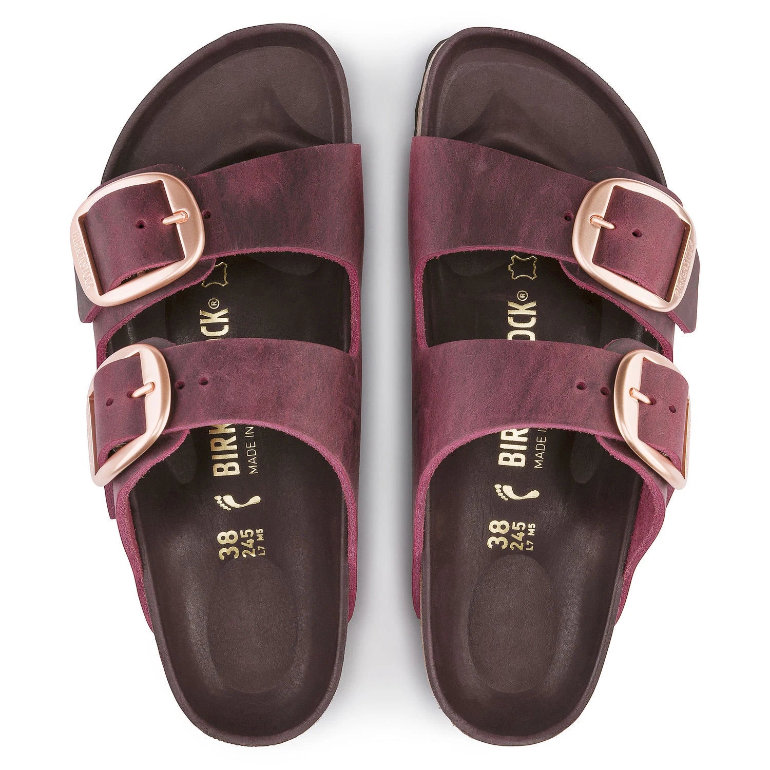 Birkenstock Leather ARIZONA Maroon Red