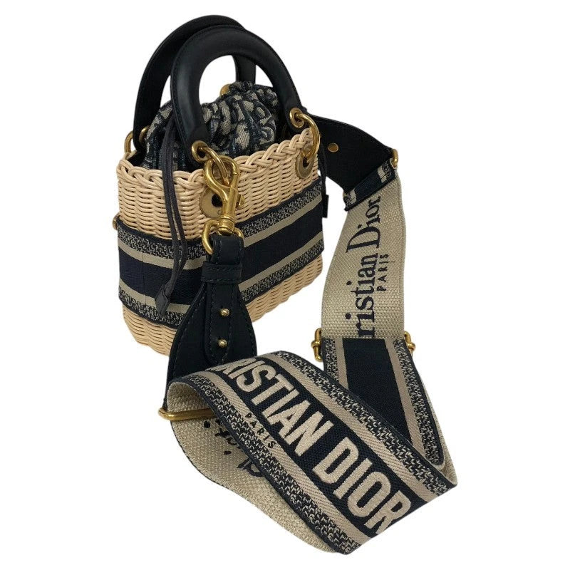 Christian Dior Lady Dior Mini Beige WickerOblique Jacquard