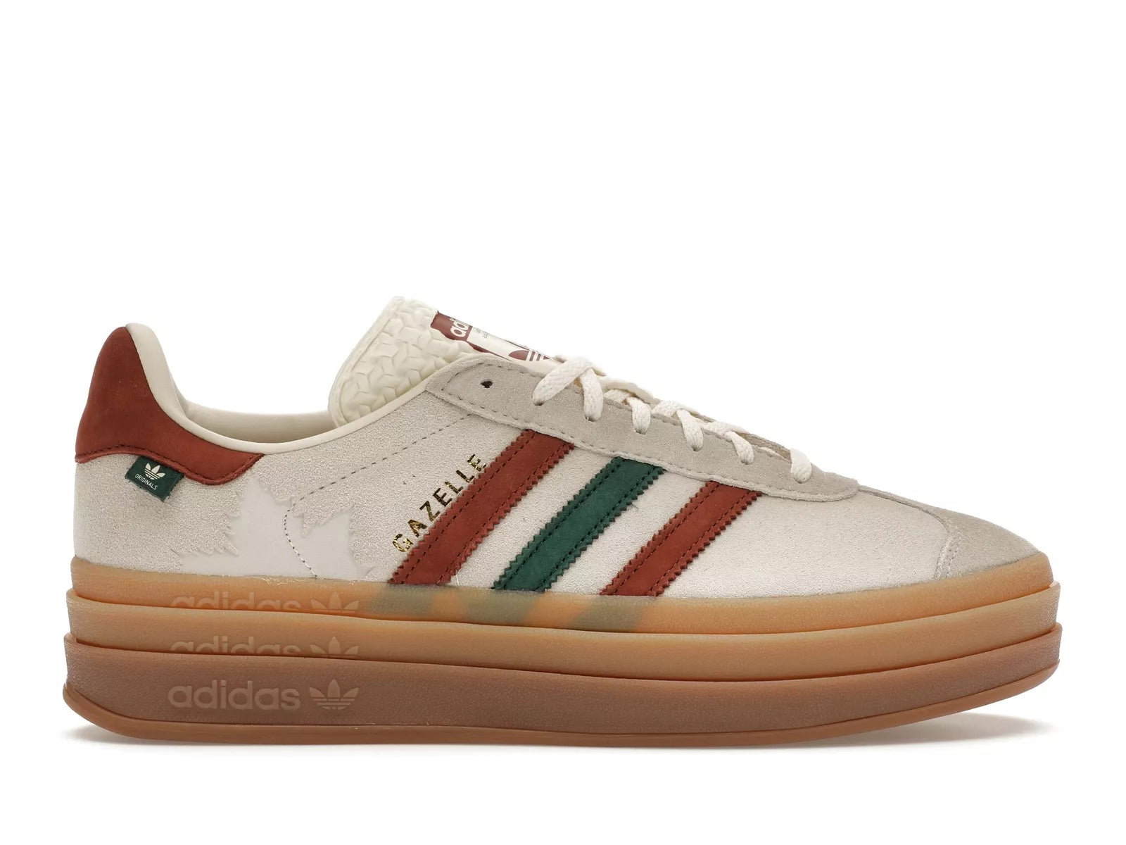 Adidas Gazelle 'Bold Cream White  Wild Sepia  Collegiate Green