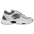 Chanel Tricolor Gray Tweed and Suede CC Low Top Sneakers