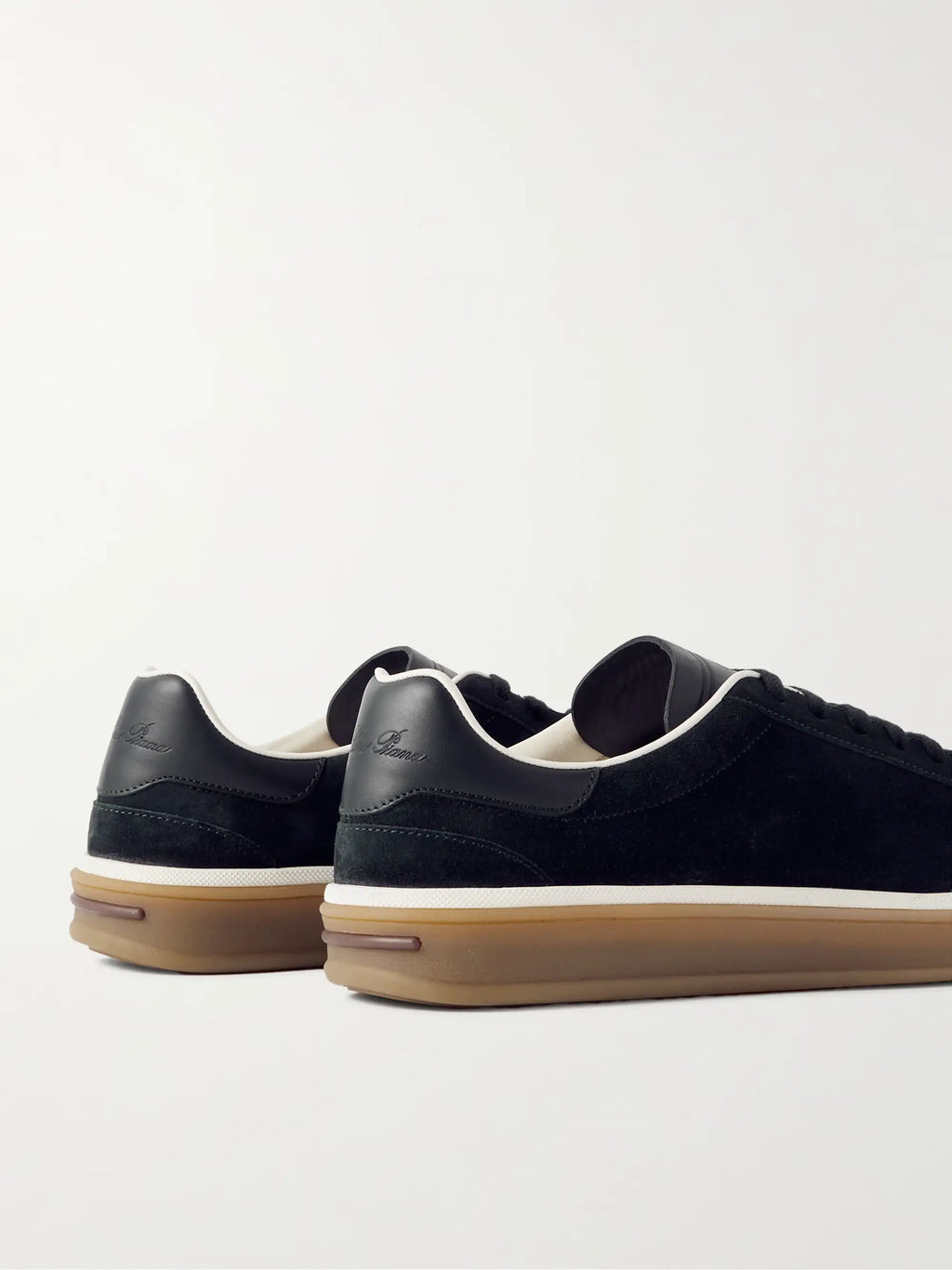 Loro piana Tennis Walk -Trimmed Suede Sneakers black