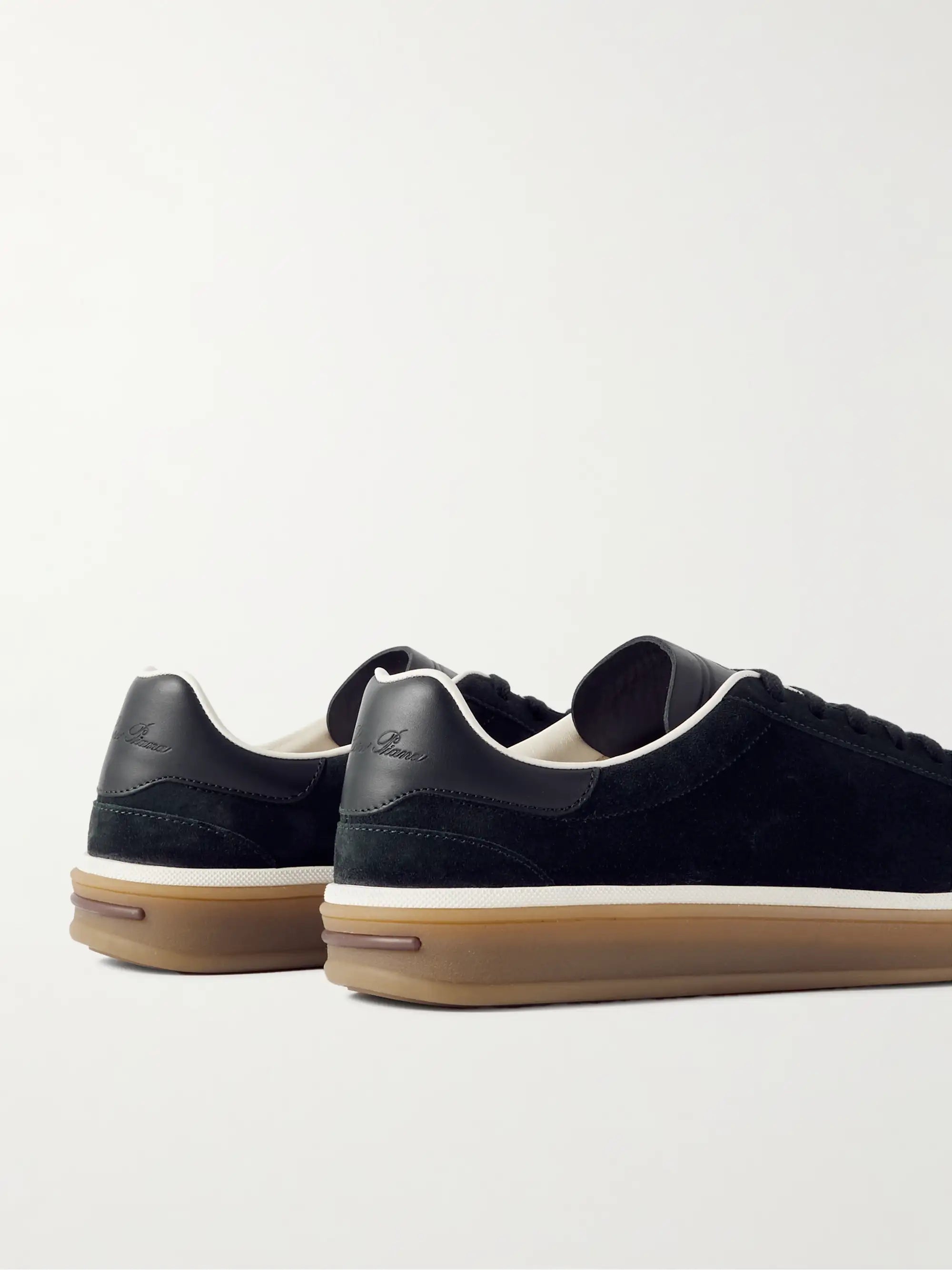 Loro piana Tennis Walk -Trimmed Suede Sneakers black