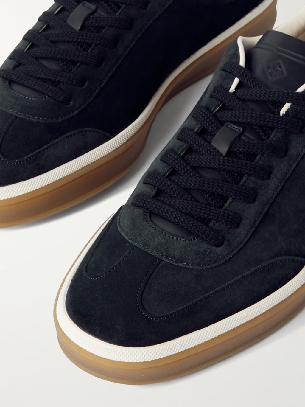 Loro piana Tennis Walk -Trimmed Suede Sneakers black
