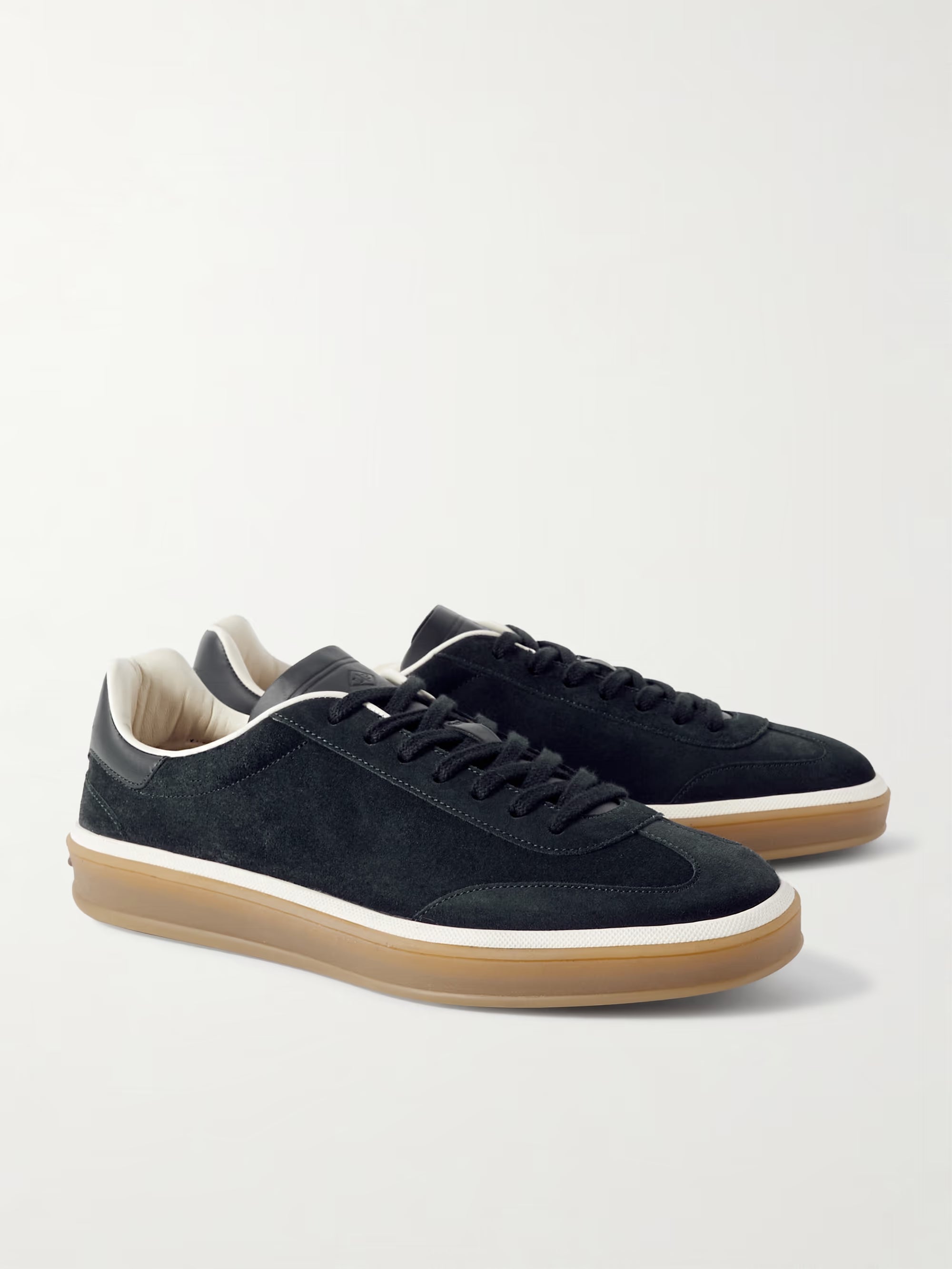 Loro piana Tennis Walk -Trimmed Suede Sneakers black