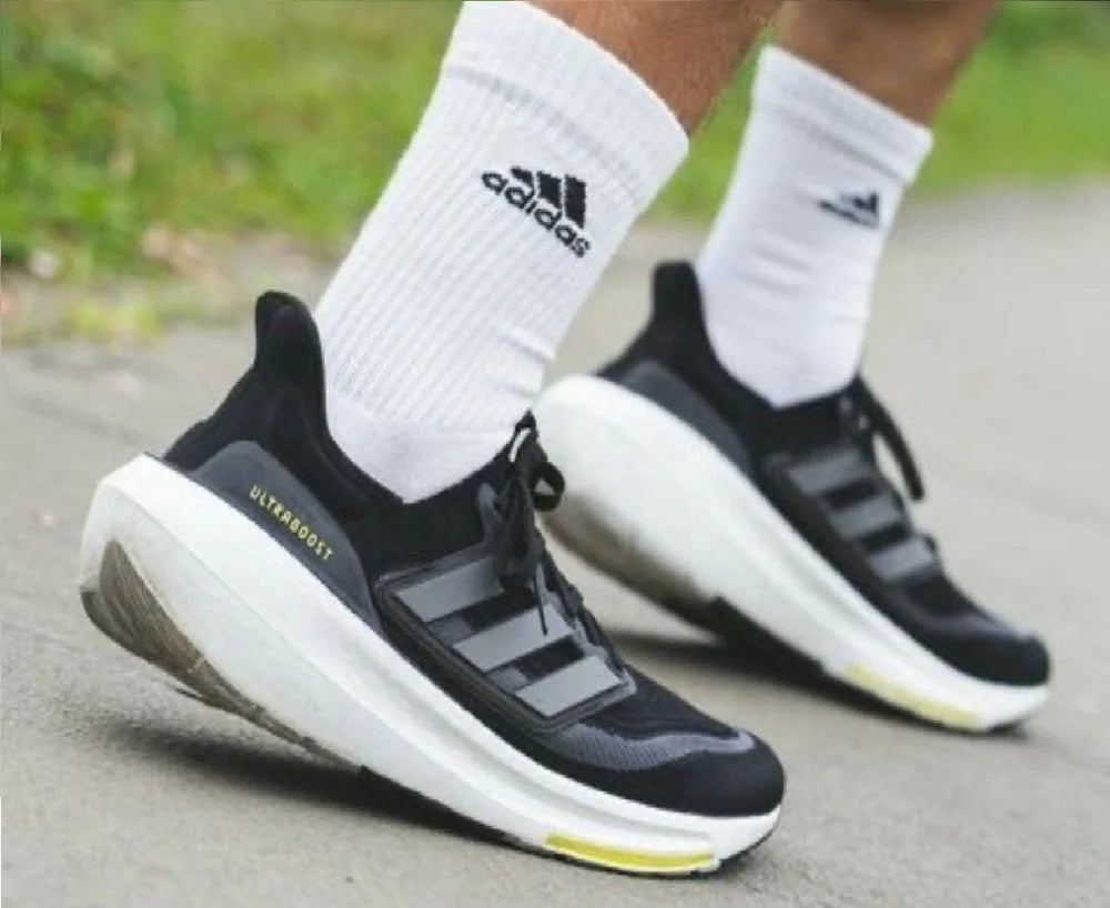 Adidas Ultra Boost Light Sneakers Shoes Running Core Black White (green)